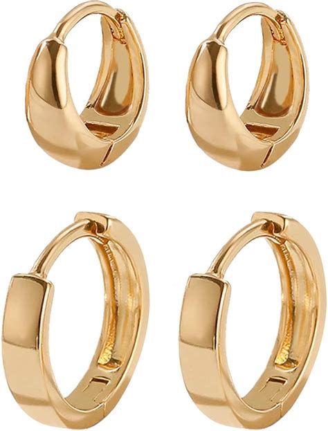 michael kors gold hoop earrings|14k gold huggie hoop earrings.